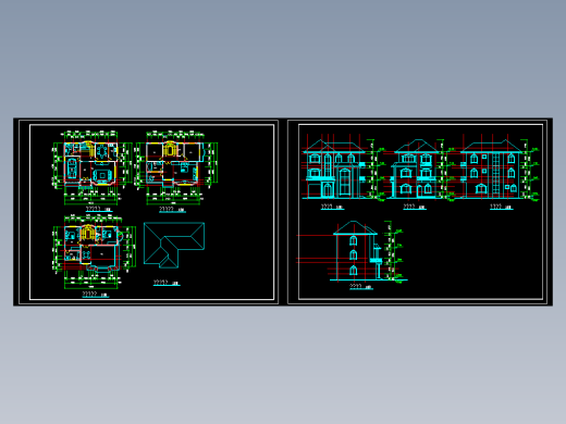 别墅排屋CAD-多层别墅建筑图缩略图