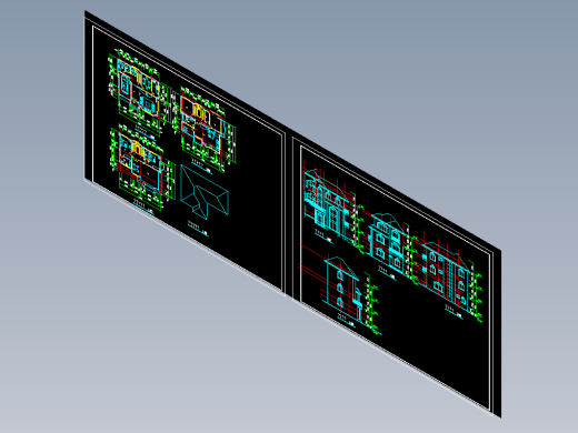 别墅排屋CAD-多层别墅建筑图缩略图
