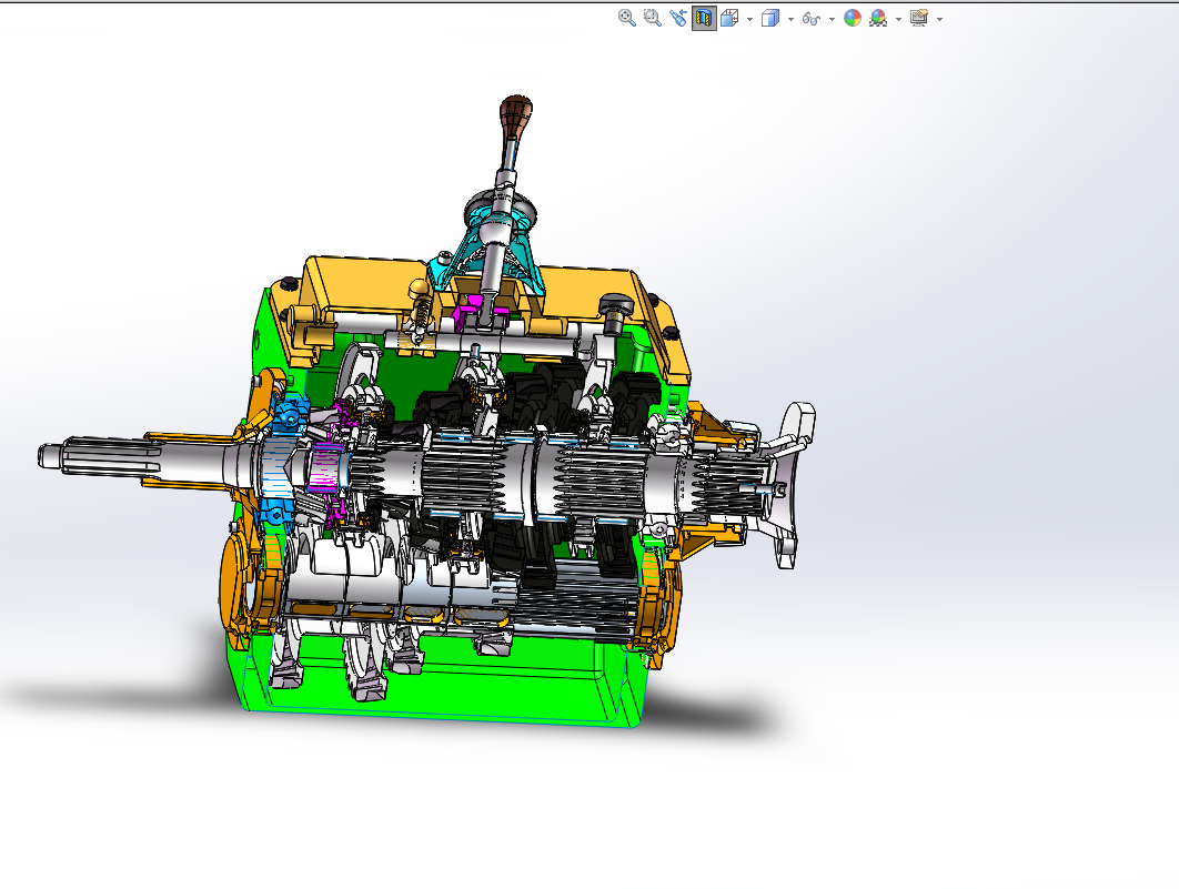 汽车变速箱三维设计与仿真