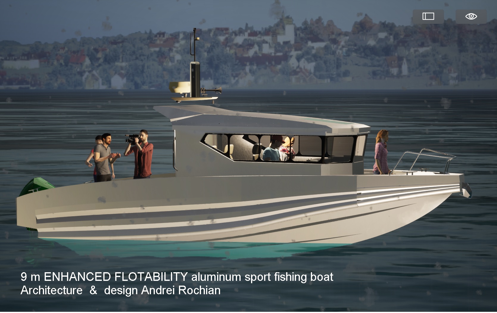 9 m 增强浮动性铝制运动钓鱼高速船