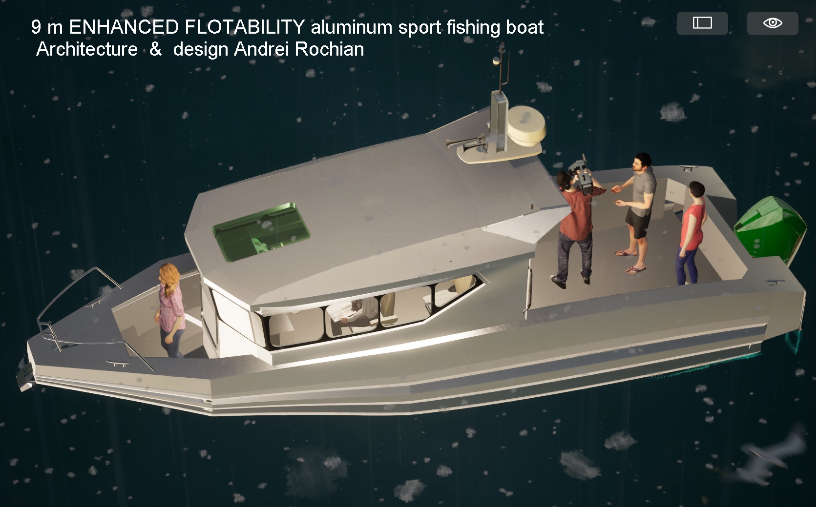 9 m 增强浮动性铝制运动钓鱼高速船