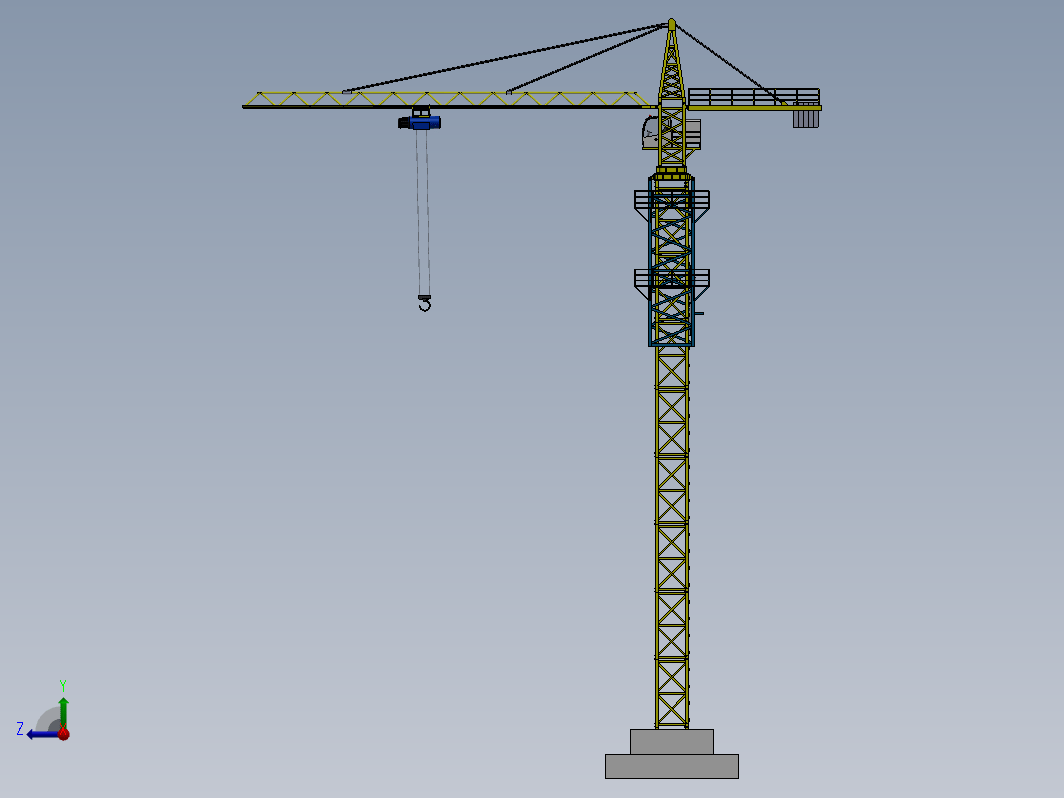 工程机械塔吊机设备3D图纸SW