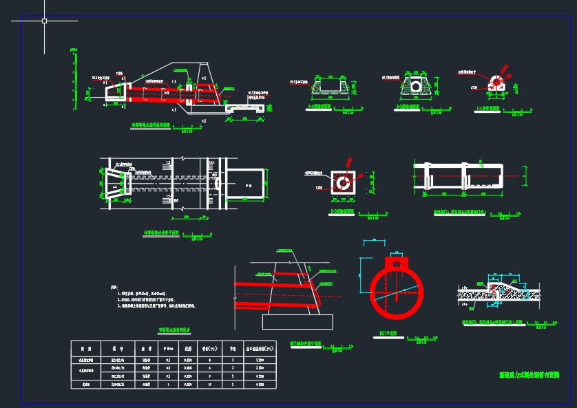 穿堤管涵布置图（含拍门）