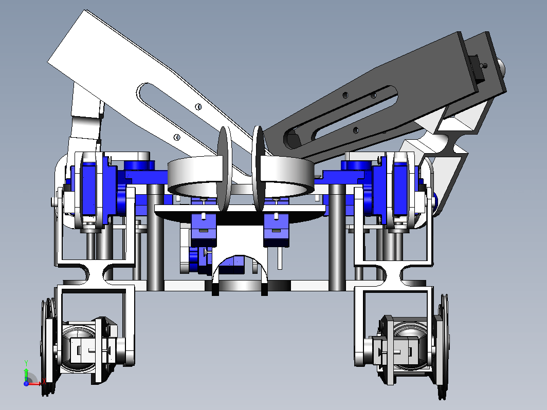 六腿四轮机器人框架结构