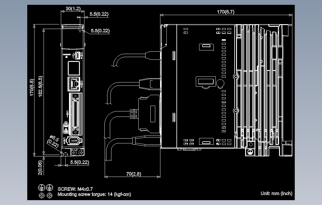 伺服电机ASD-A3-0121- L图纸