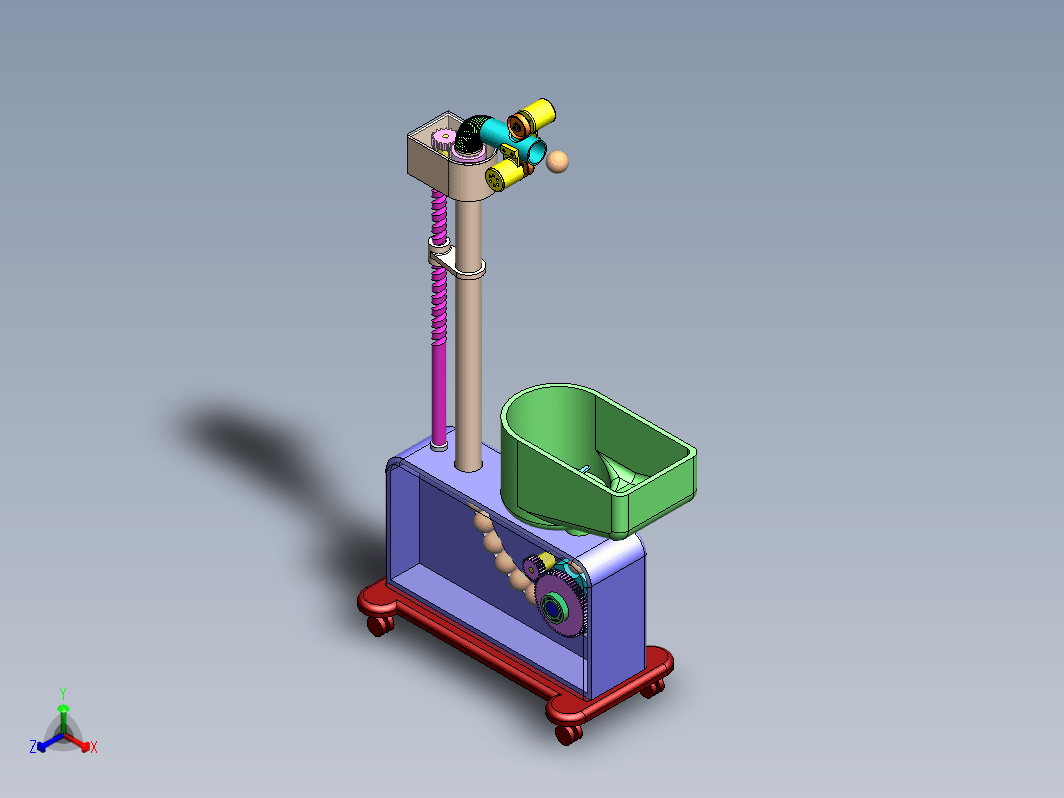 乒乓球发球器的结构设计发球机装置含CAD图纸+SW三维+说明+仿真