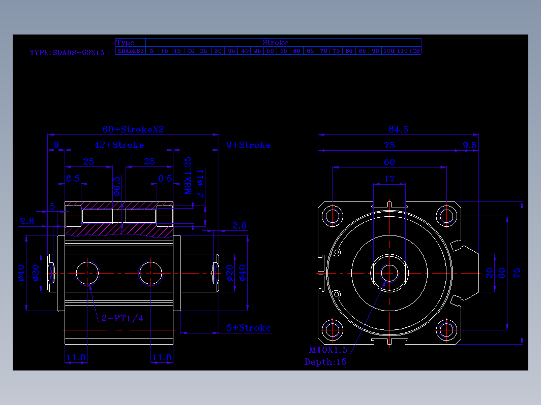 SDA气缸 83-SDAD-63-SN