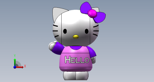 卡通凯蒂猫设计模型缩略图