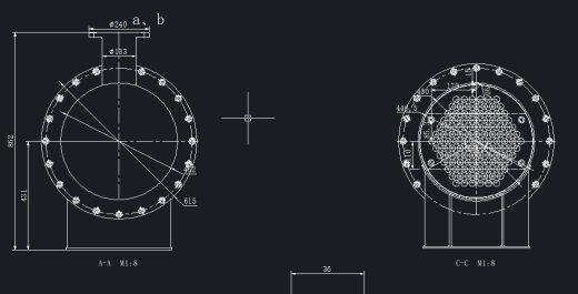 DN450固定管板式换热器_对二甲苯-水