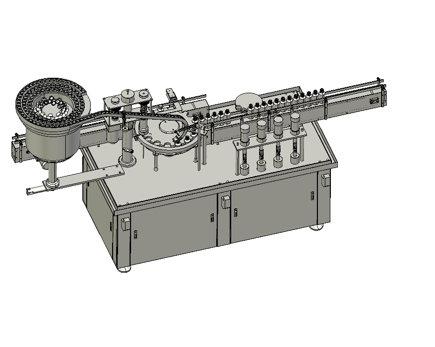 自动灌装旋盖设备三维 