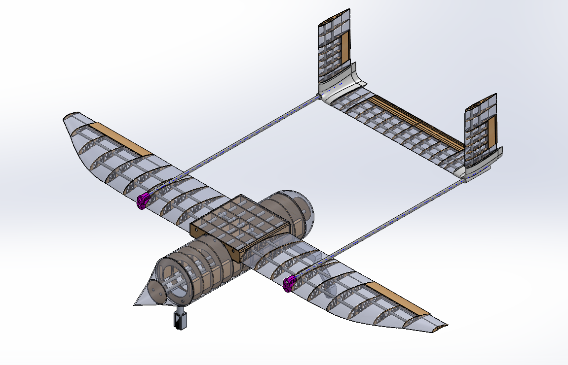 RC半椭圆形机翼航模结构