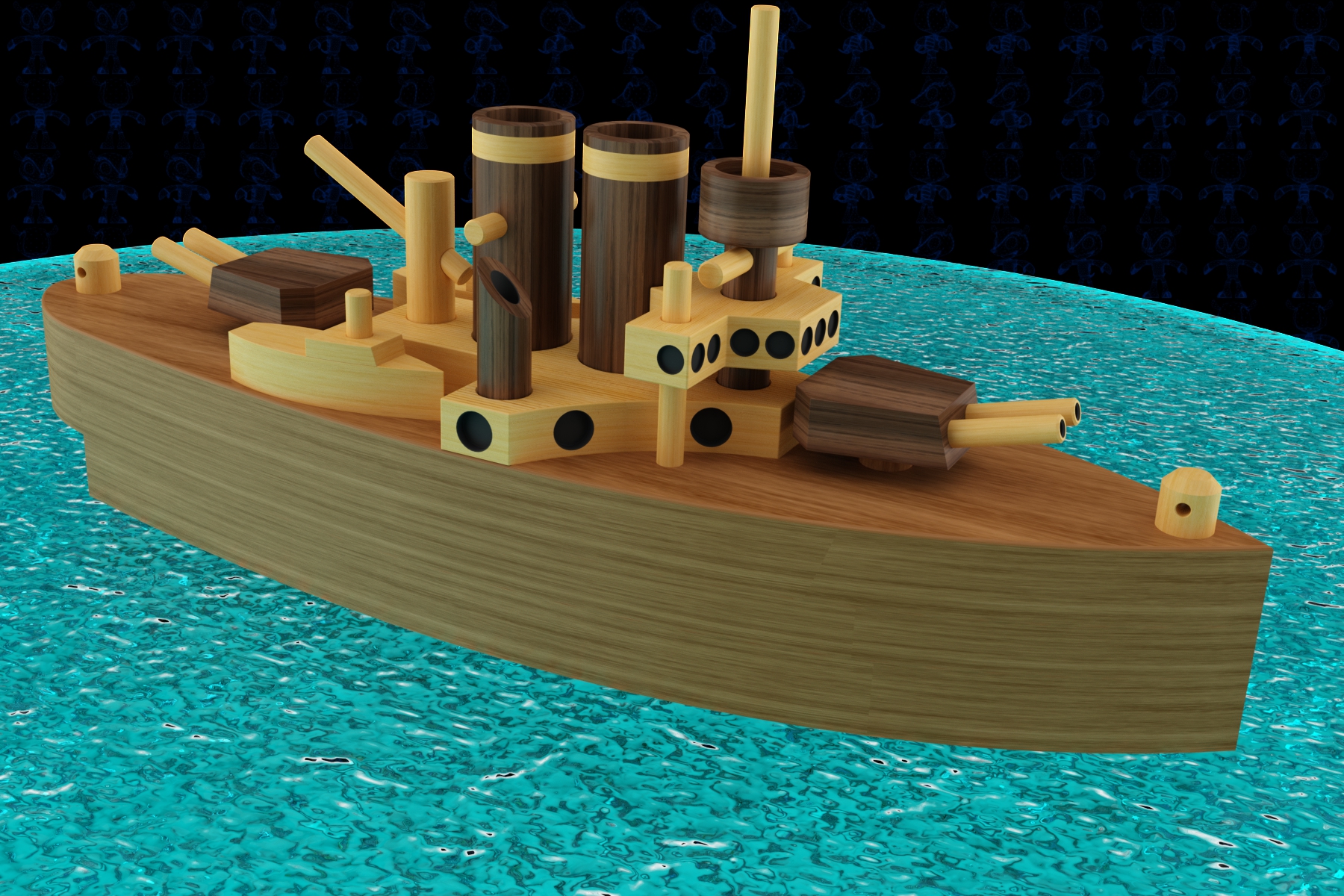木制战舰玩具模型
