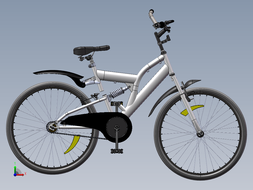 带减震山地自行车详细版本设计模型