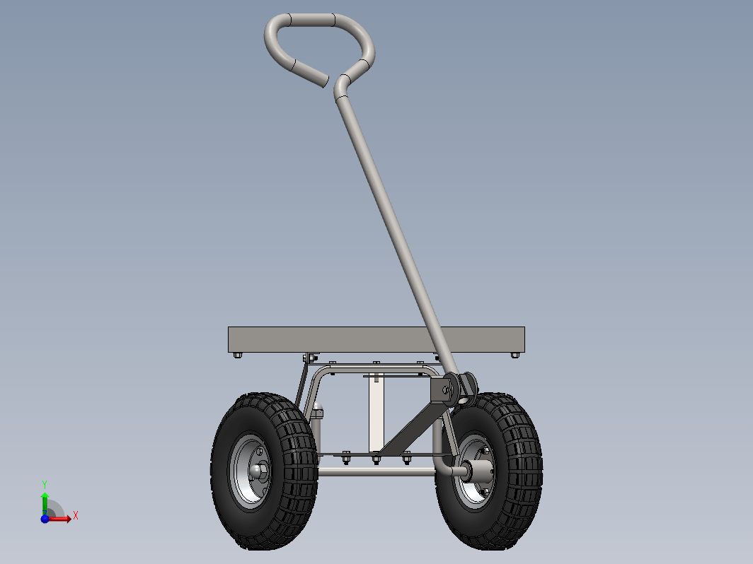 平板拖车设计模型三维SW2014带参