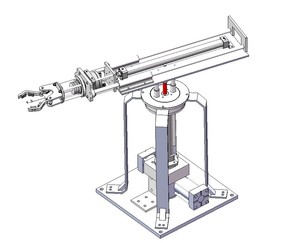 圆柱坐标机械手设计三维SW2016带参+说明书