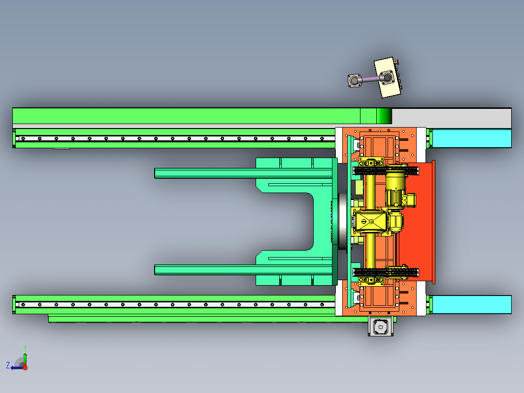 带有移动地轨的升降翻转工作台