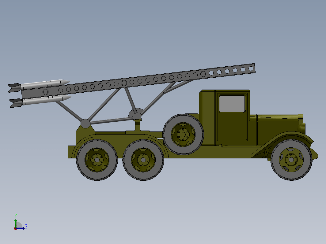 BM-13轮式车载火箭炮