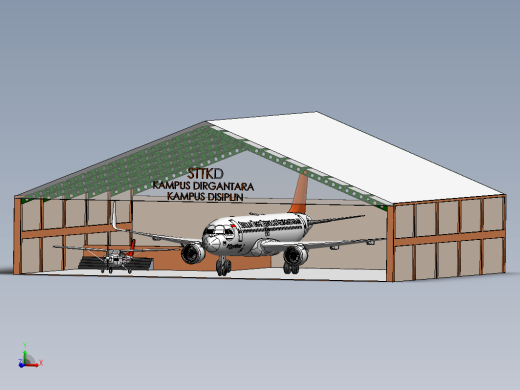 机库中的A320和cessna-150飞机模型缩略图