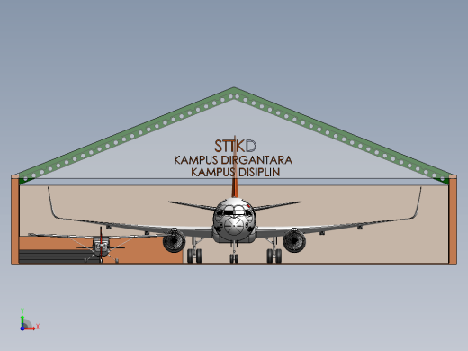 机库中的A320和cessna-150飞机模型缩略图