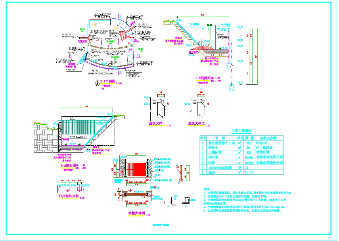 潜流式人工湿地工程设计图集