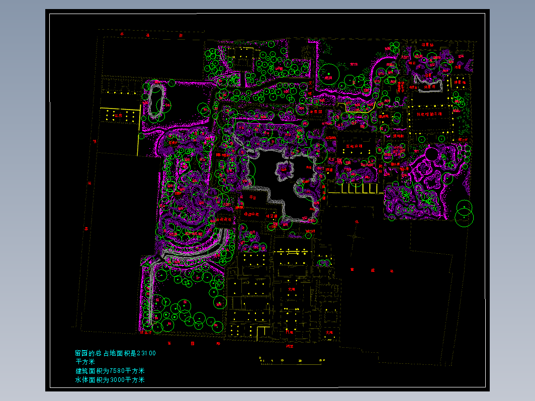 古典园林平面拙政园，怡园，沧浪亭，留园，狮子林CAD平面图