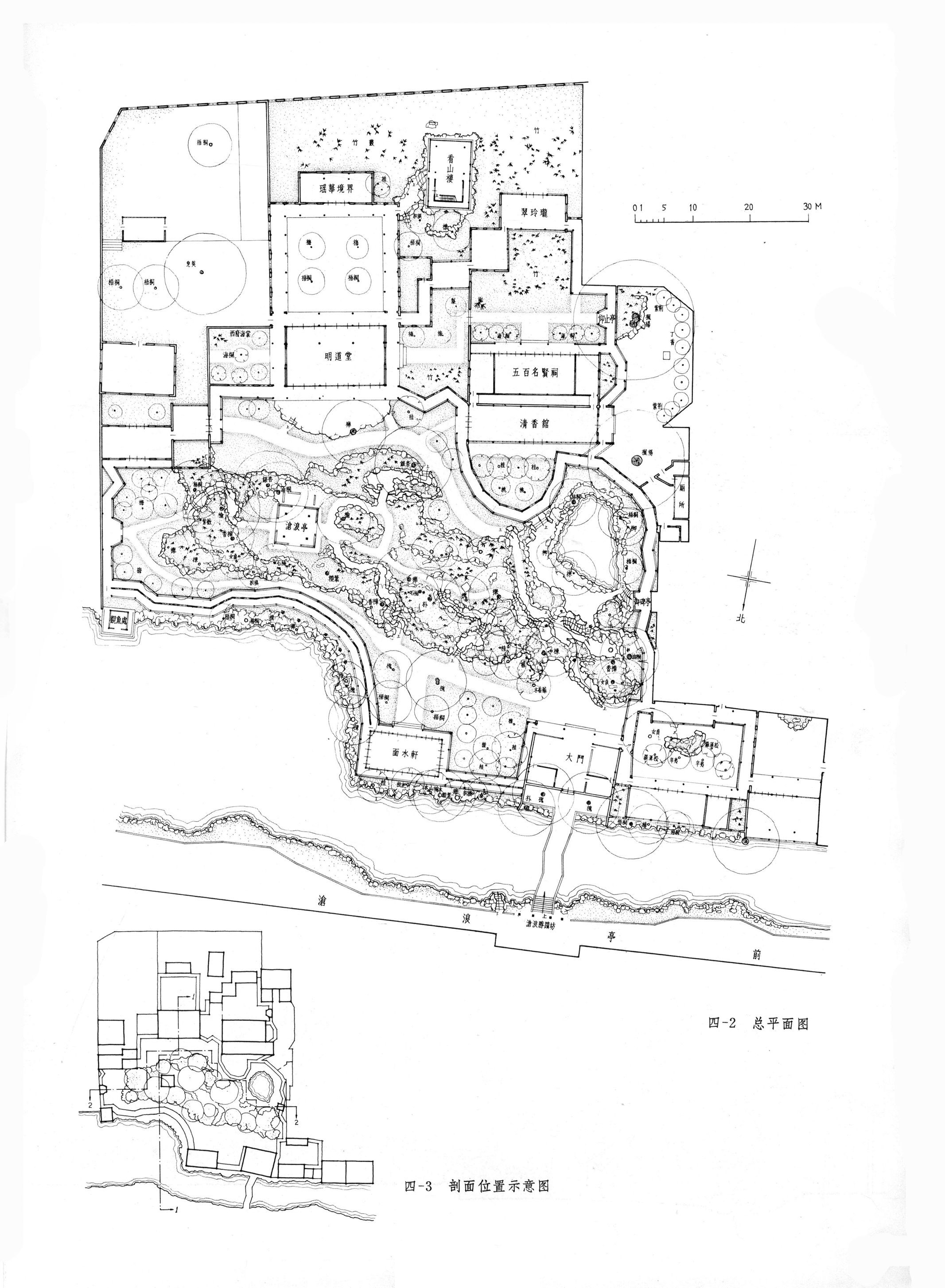 古典园林平面拙政园，怡园，沧浪亭，留园，狮子林CAD平面图