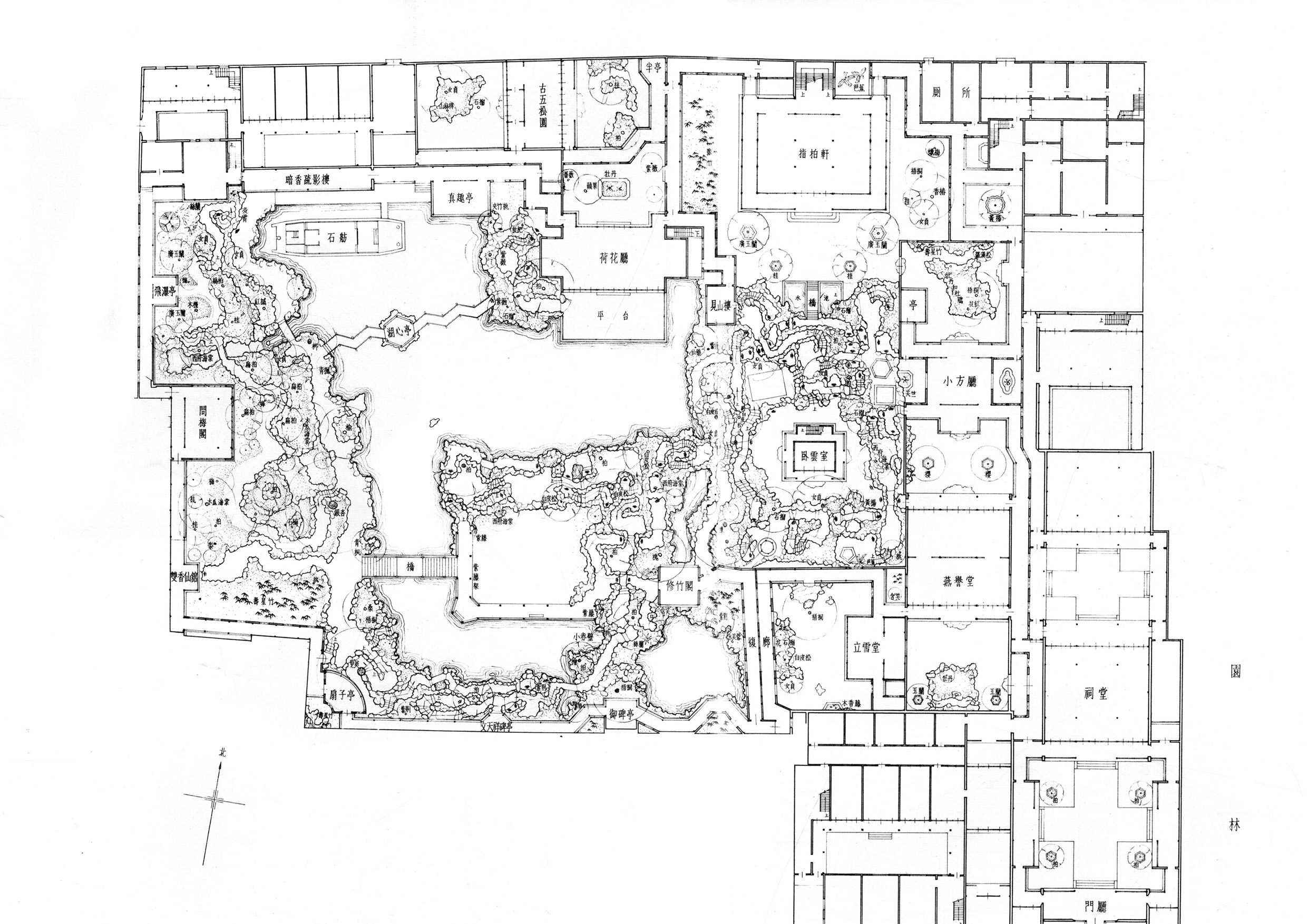 古典园林平面拙政园，怡园，沧浪亭，留园，狮子林CAD平面图