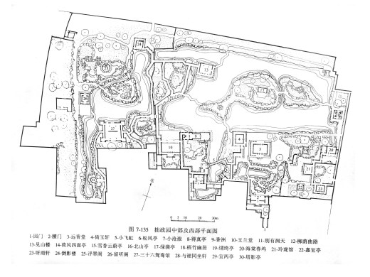 古典园林平面拙政园，怡园，沧浪亭，留园，狮子林CAD平面图缩略图