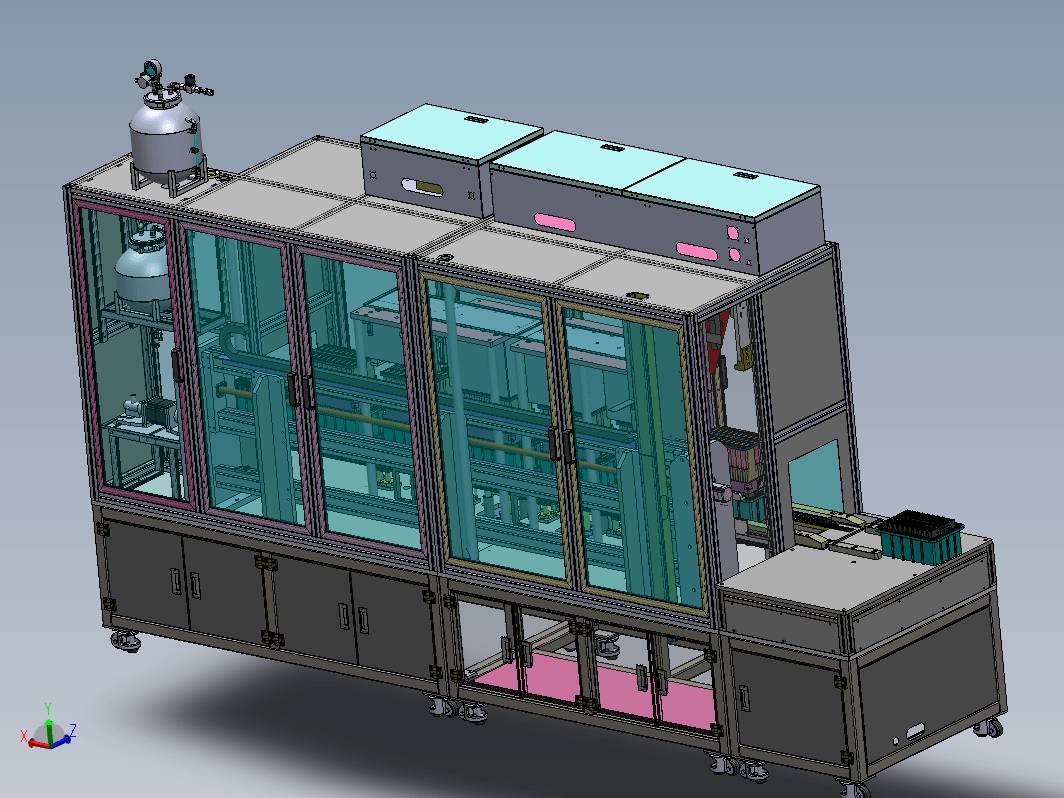 锂电池自动组装机3D图 带工程图
