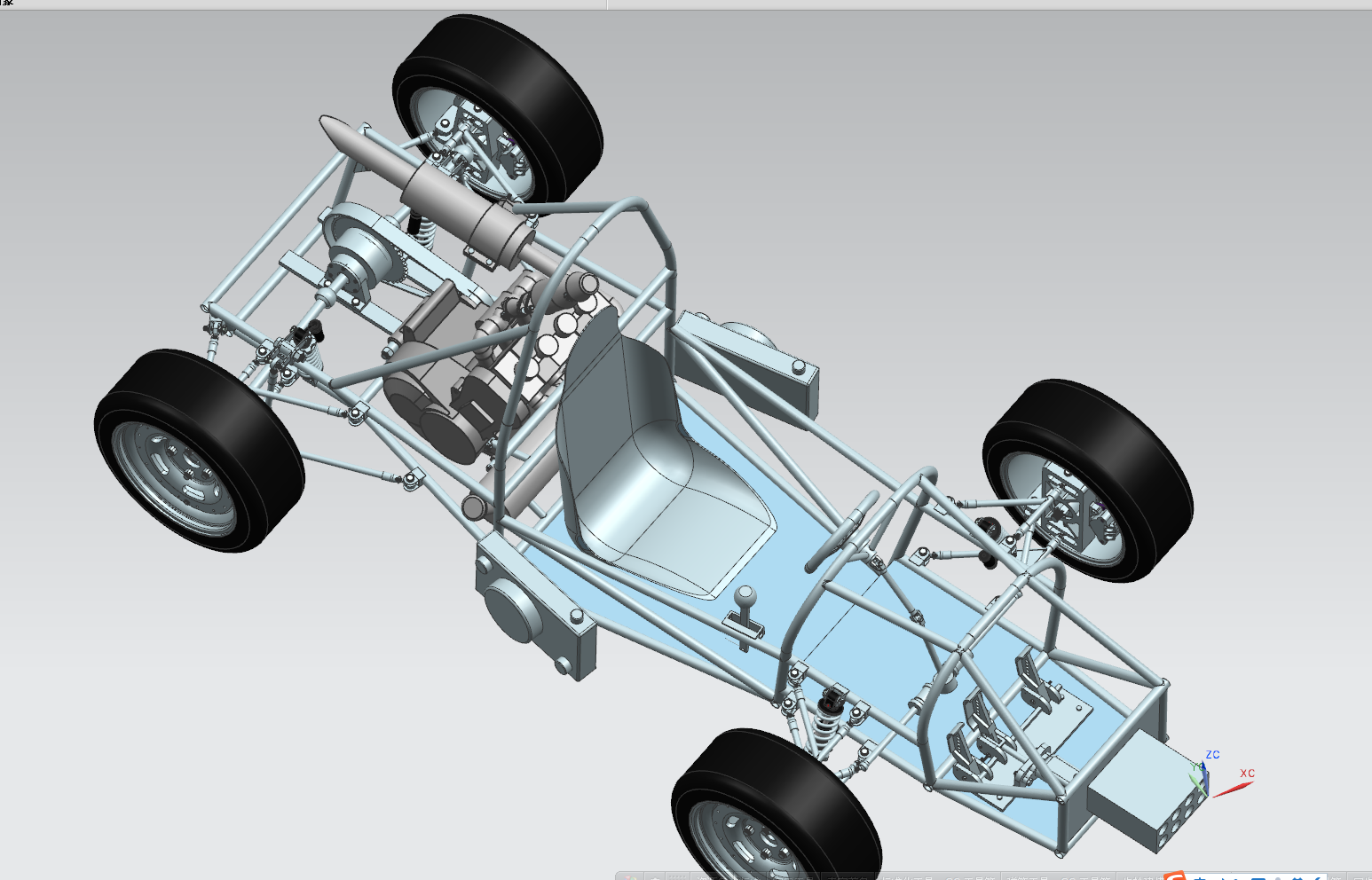 大学生方程式赛车设计（总体设计）（有cad图+三维图）