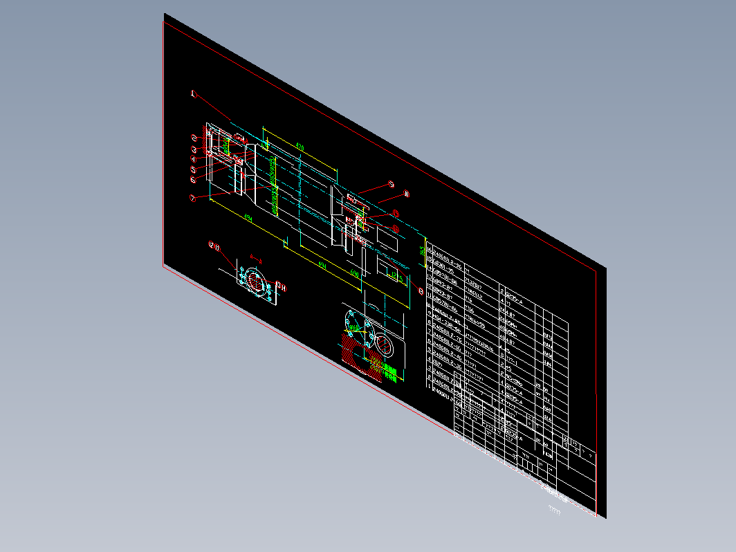 轧辊工作辊装配图 dwg