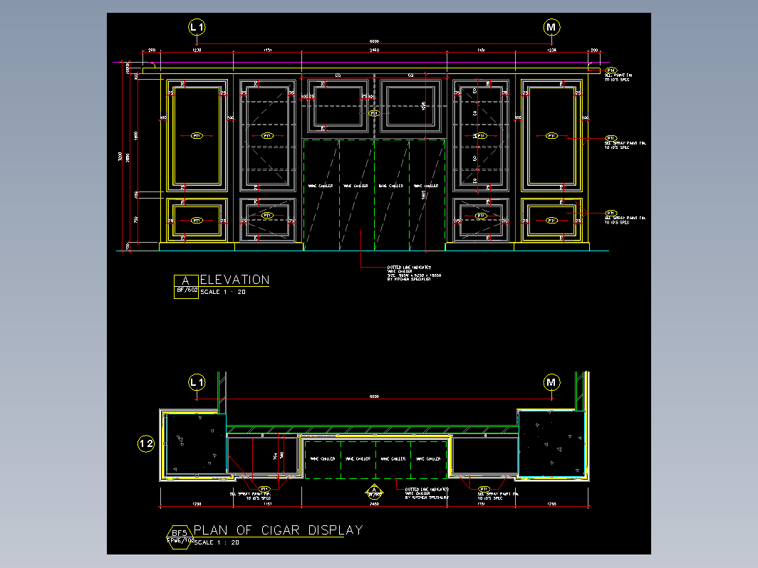 法式餐厅及雪茄吧施工图【DWG RTF PDF 2张JPG效果】