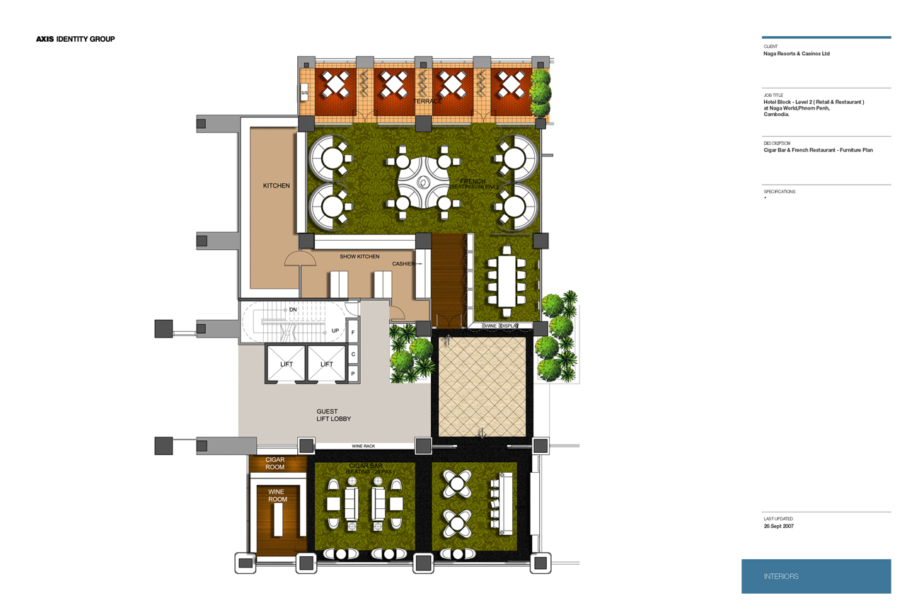 法式餐厅及雪茄吧施工图【DWG RTF PDF 2张JPG效果】