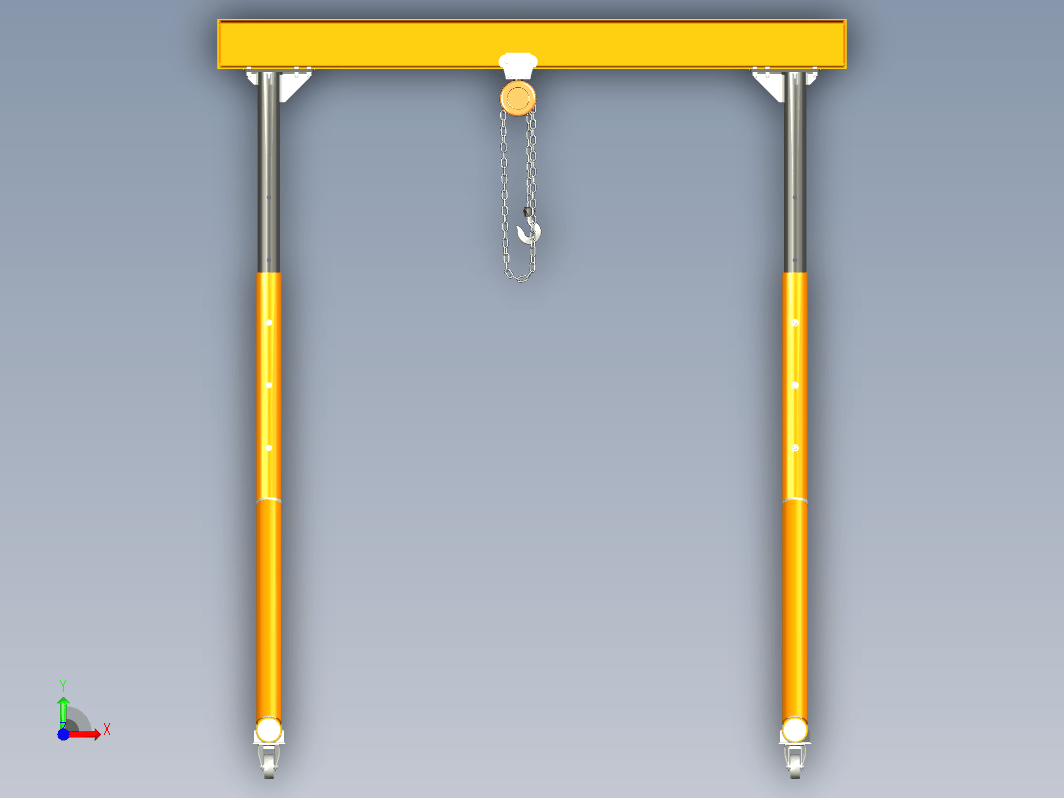 龙门架 桁架  Gantry Crane 1 Ton_03 STP STL