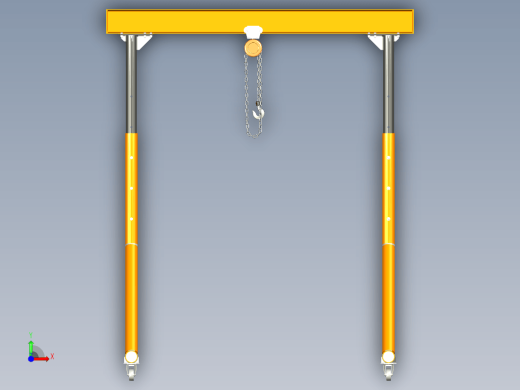 龙门架 桁架  Gantry Crane 1 Ton_03 STP STL缩略图