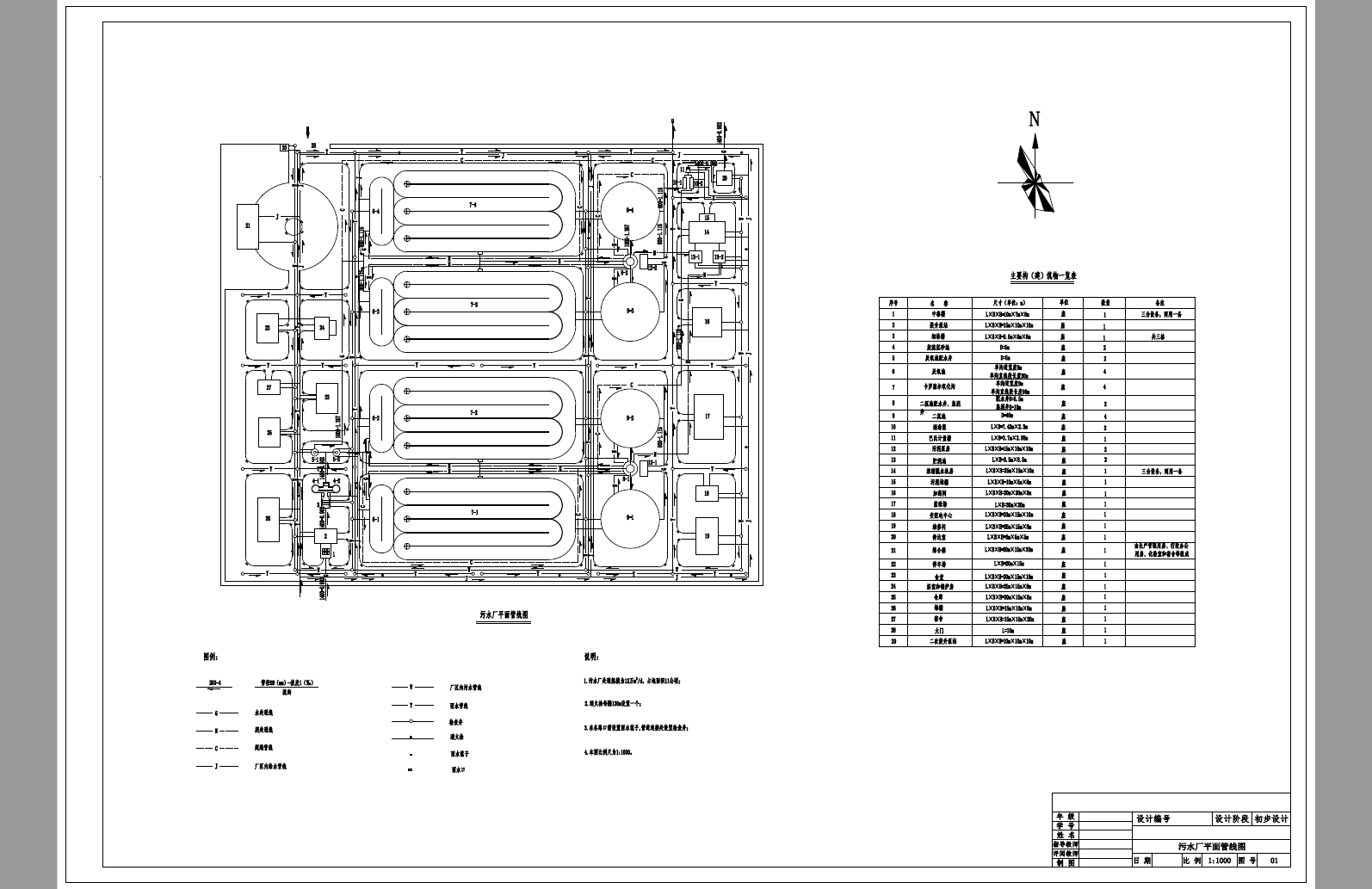 12万m3d污水处理工程初步设计+CAD+说明书