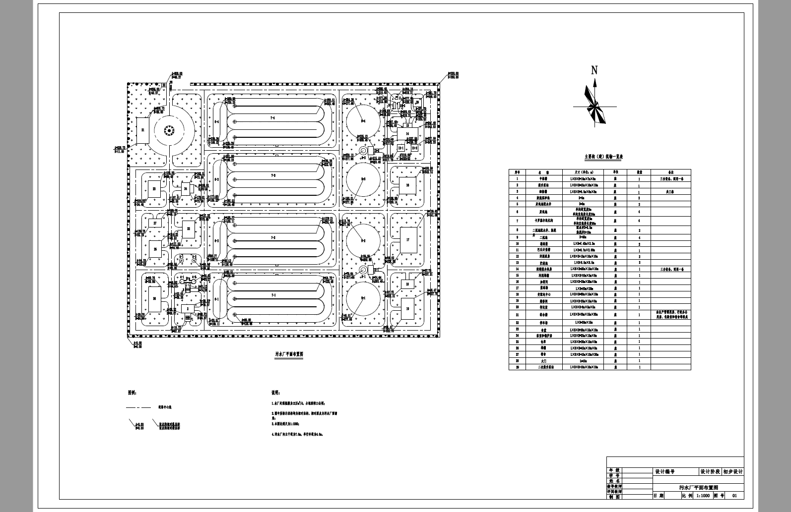 12万m3d污水处理工程初步设计+CAD+说明书