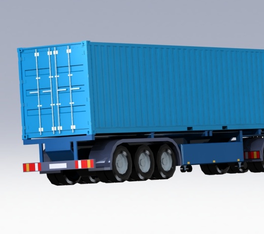 梅赛德斯奔驰 Actros 卡车配有拖车和集装箱缩略图