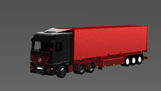 梅赛德斯奔驰 Actros 卡车配有拖车和集装箱缩略图