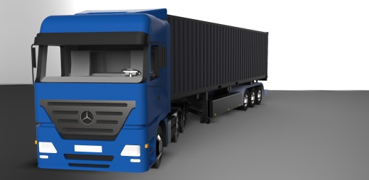 梅赛德斯奔驰 Actros 卡车配有拖车和集装箱缩略图