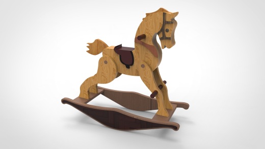 木制木马玩具 Rocking Horse Wooden Toy缩略图