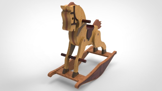 木制木马玩具 Rocking Horse Wooden Toy缩略图