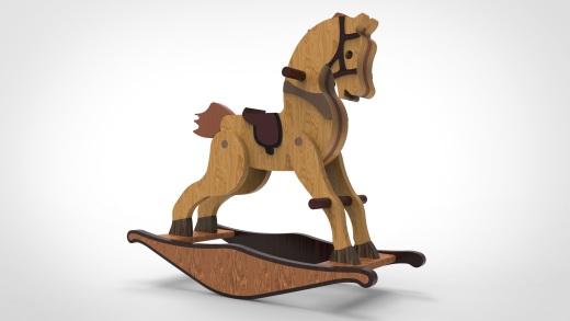 木制木马玩具 Rocking Horse Wooden Toy缩略图