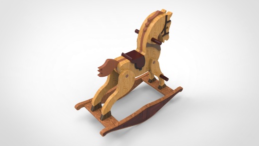 木制木马玩具 Rocking Horse Wooden Toy缩略图