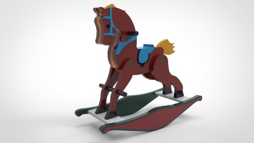 木制木马玩具 Rocking Horse Wooden Toy缩略图