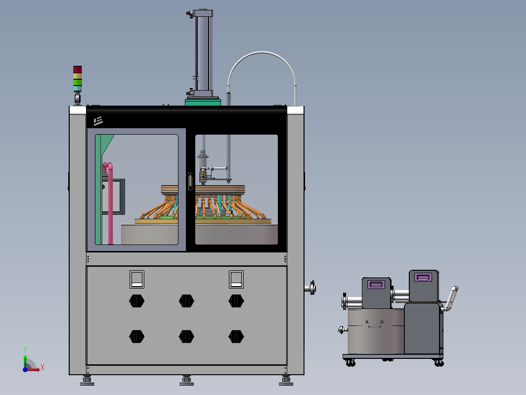 自动化高精度玻璃抛光机(3D+2D+CAD工程图+BOM