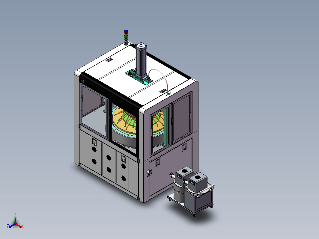 自动化高精度玻璃抛光机(3D+2D+CAD工程图+BOM