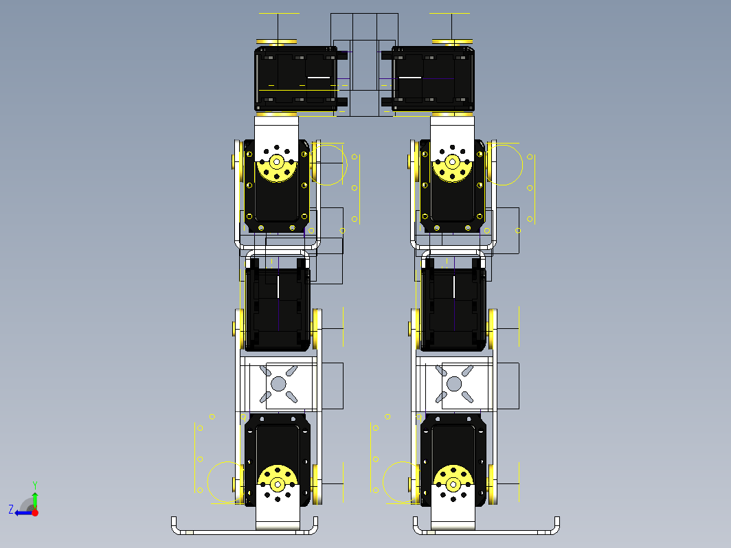 机器人双腿结构 2-Legged Humanoid Robot