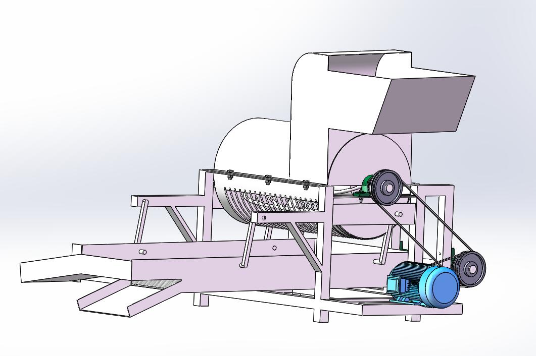 葵花饼脱粒葵花脱粒机三维SW2014带参+CAD+说明
