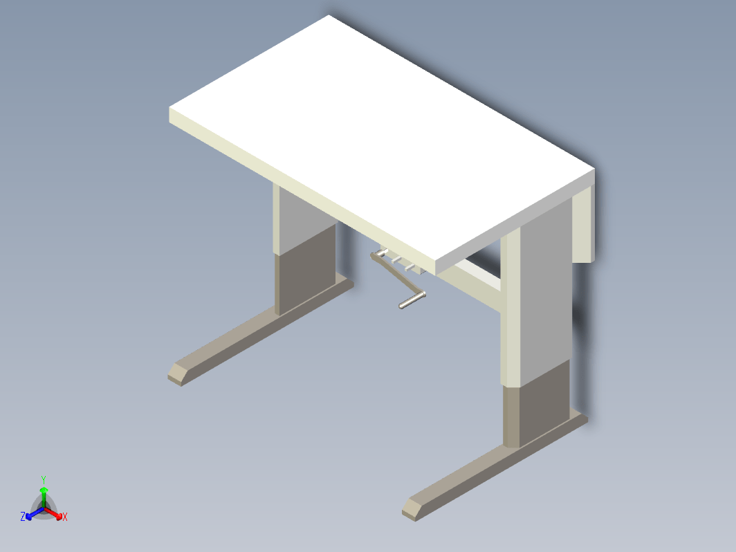 带有线手柄蜗杆调节桌子，升降工作台